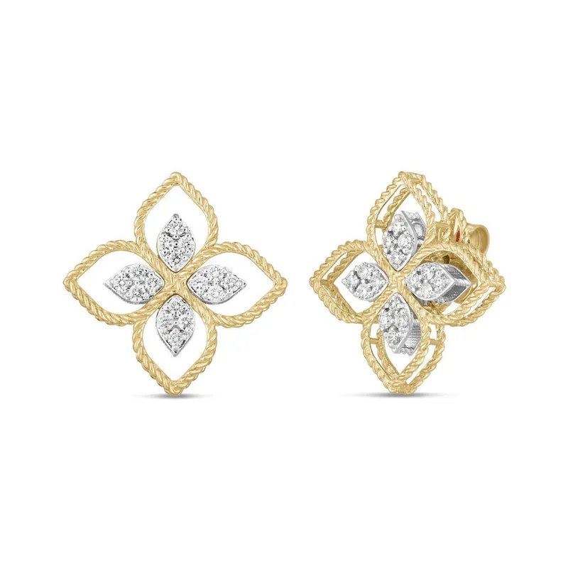 PRINCESS FLOWER EARRINGS WITH DIAMONDS