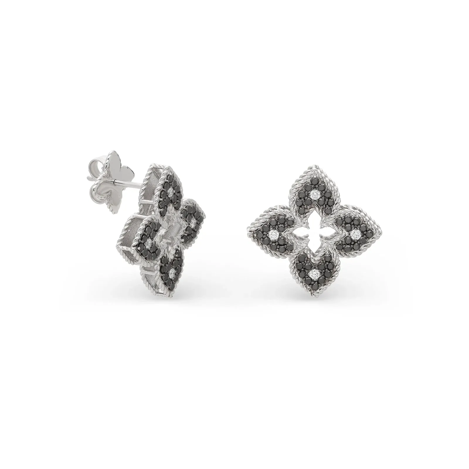 VENETIAN PRINCESS EARRINGS WITH BLACK AND WHITE DIAMONDS