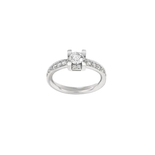 IOLUCE žiedas iš balto aukso su deimantais